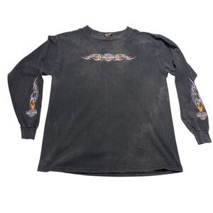 Vintage 2002 Harley Davidson Tribal Flame Long Sleeve Shirt Men’s Size XL Y2K